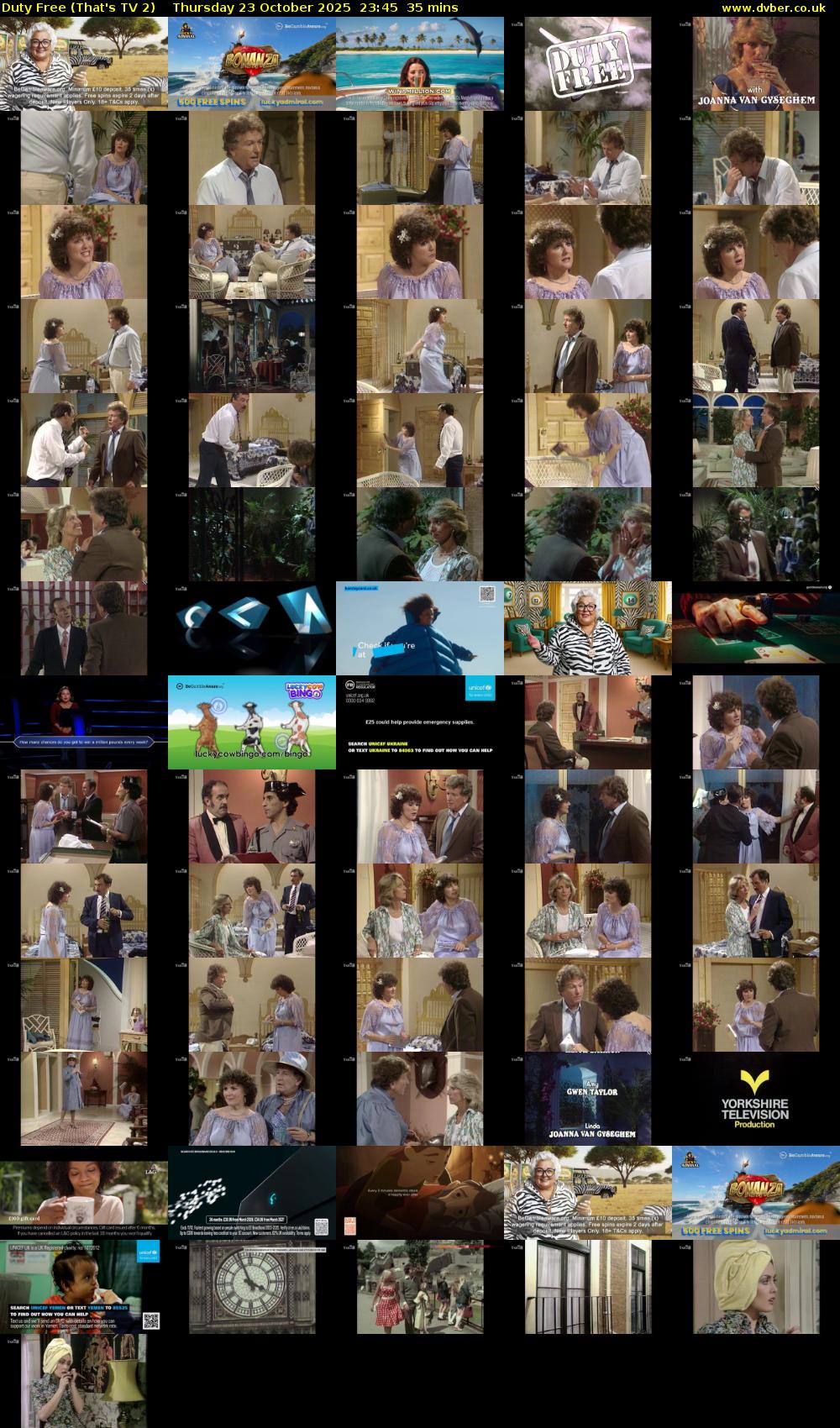 Duty Free (That's TV 2) Thursday 23 October 2025 23:45 - 00:20