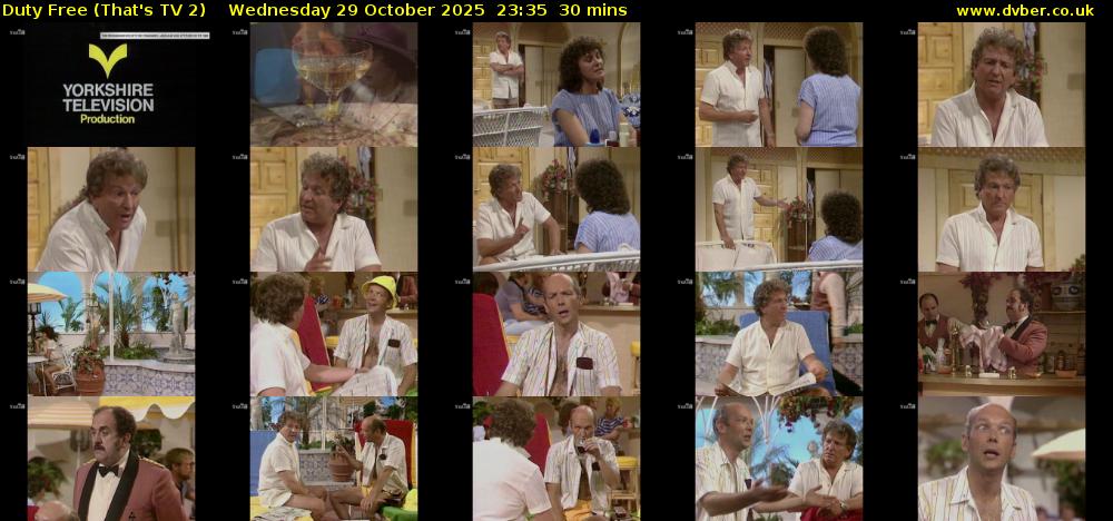 Duty Free (That's TV 2) Wednesday 29 October 2025 23:35 - 00:05