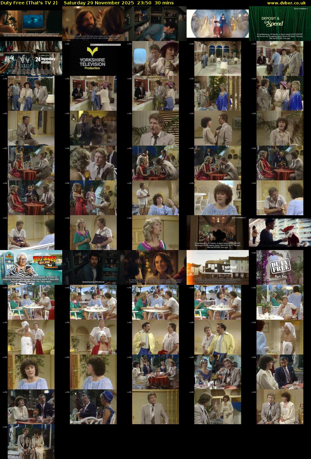 Duty Free (That's TV 2) Saturday 29 November 2025 23:50 - 00:20