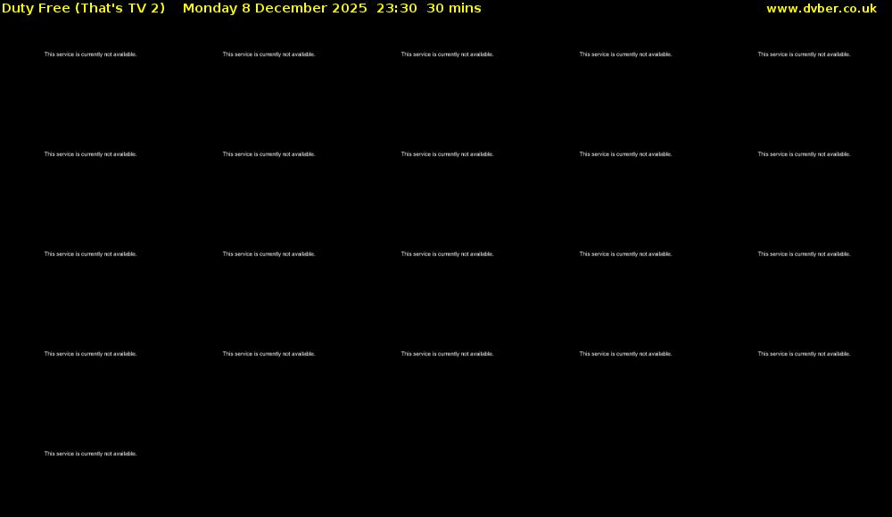 Duty Free (That's TV 2) Monday 8 December 2025 23:30 - 00:00