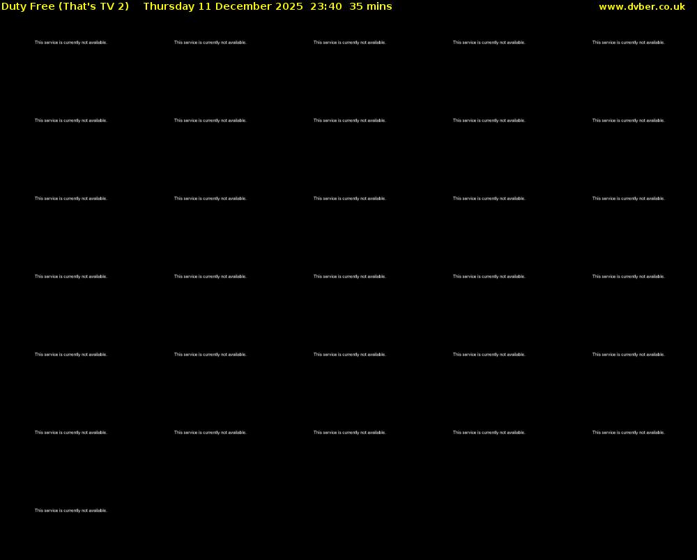 Duty Free (That's TV 2) Thursday 11 December 2025 23:40 - 00:15