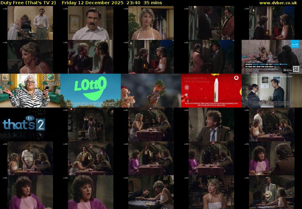 Duty Free (That's TV 2) Friday 12 December 2025 23:40 - 00:15