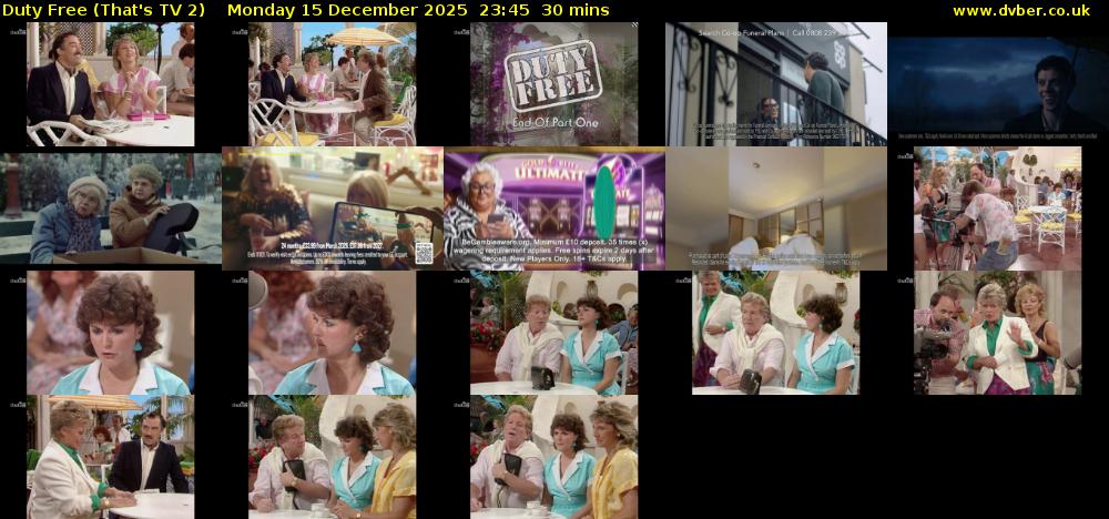 Duty Free (That's TV 2) Monday 15 December 2025 23:45 - 00:15