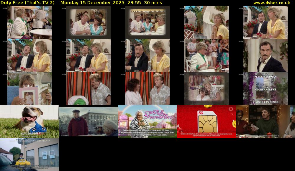 Duty Free (That's TV 2) Monday 15 December 2025 23:55 - 00:25