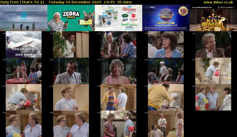 Duty Free (That's TV 2) Tuesday 16 December 2025 23:45 - 00:20