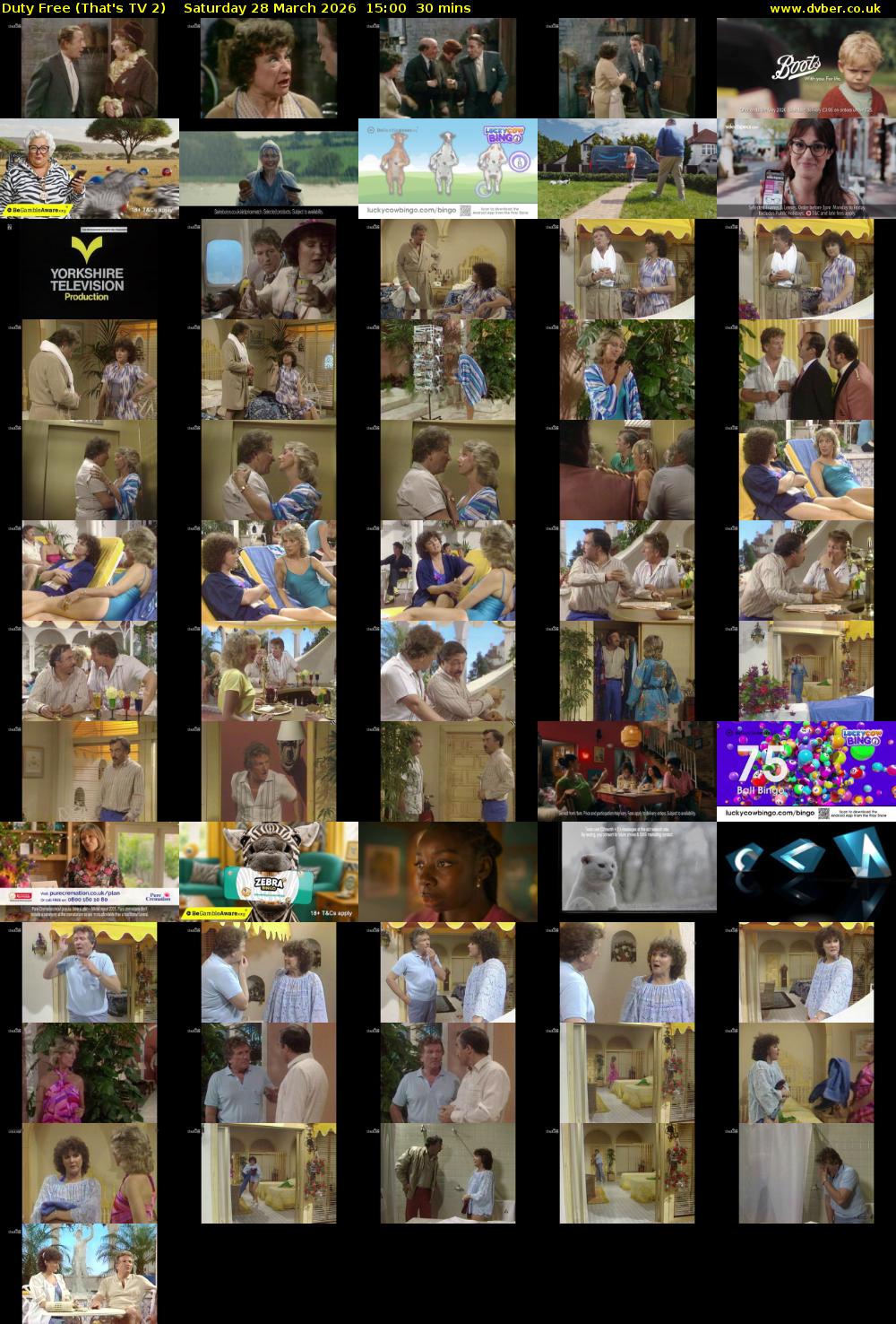 Duty Free (That's TV 2) Saturday 28 March 2026 15:00 - 15:30