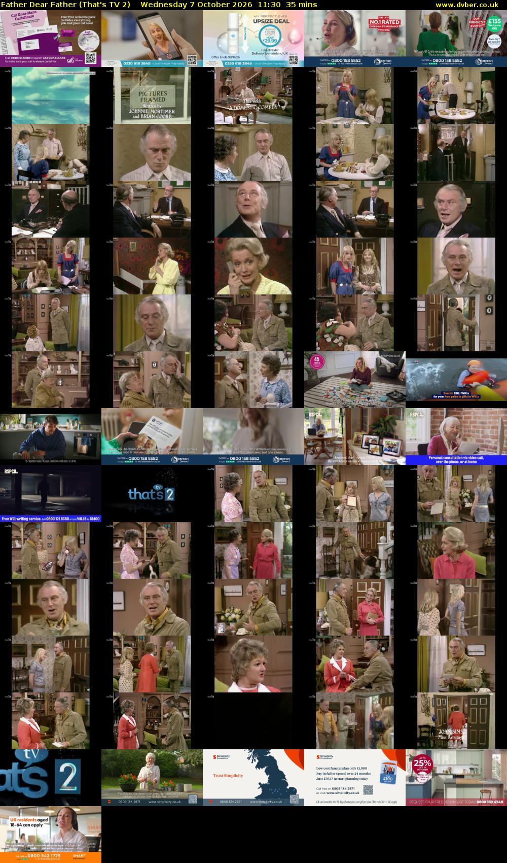 Father Dear Father (That's TV 2) Wednesday 7 October 2026 11:30 - 12:05