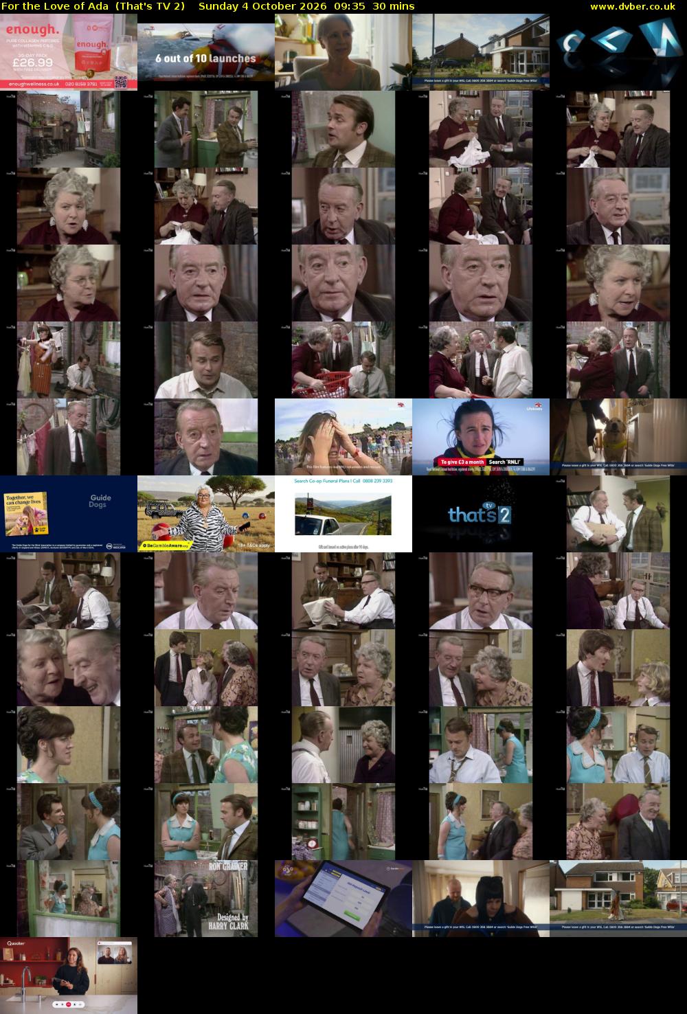 For the Love of Ada  (That's TV 2) Sunday 4 October 2026 09:35 - 10:05