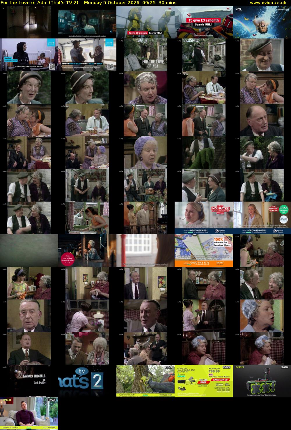 For the Love of Ada  (That's TV 2) Monday 5 October 2026 09:25 - 09:55