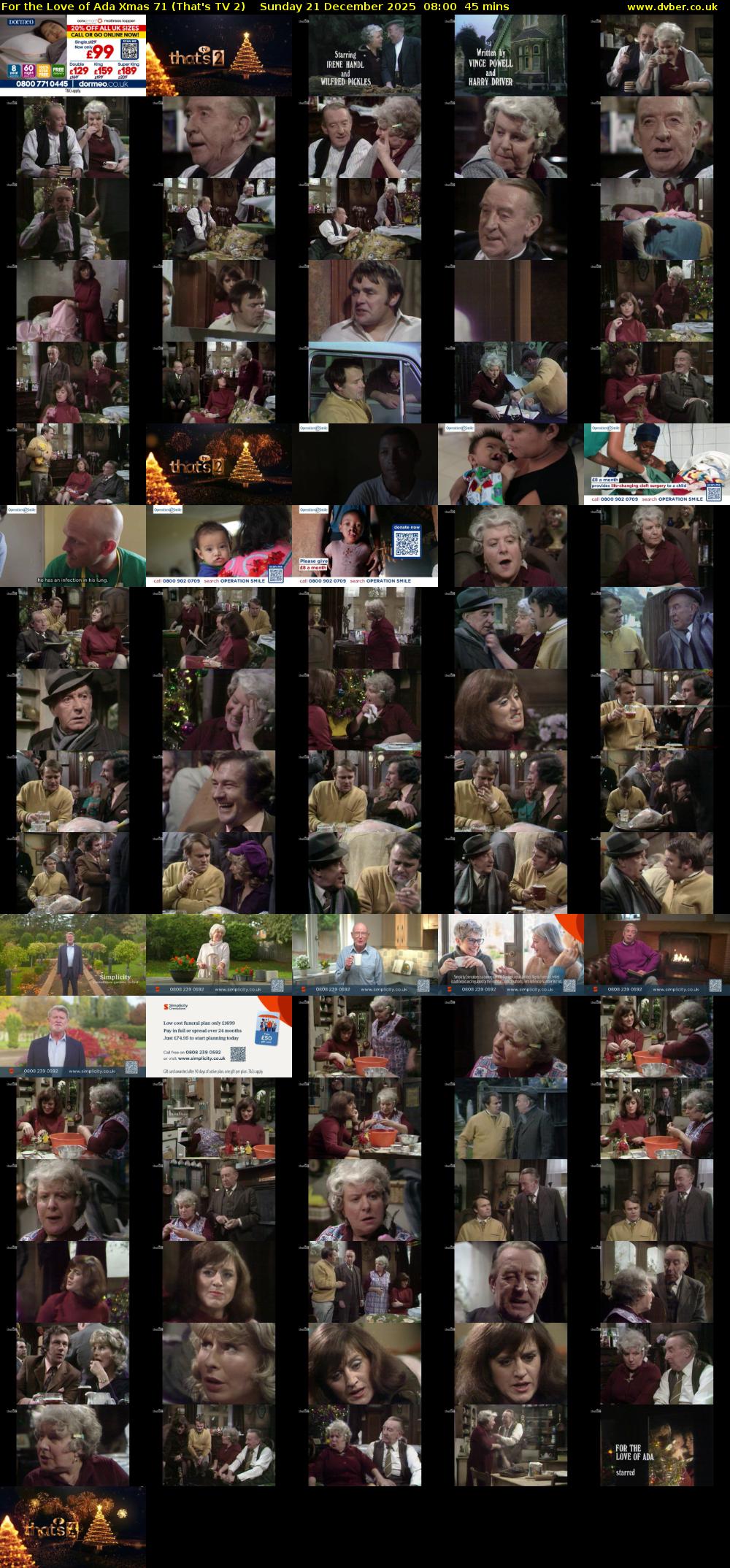 For the Love of Ada Xmas 71 (That's TV 2) Sunday 21 December 2025 08:00 - 08:45