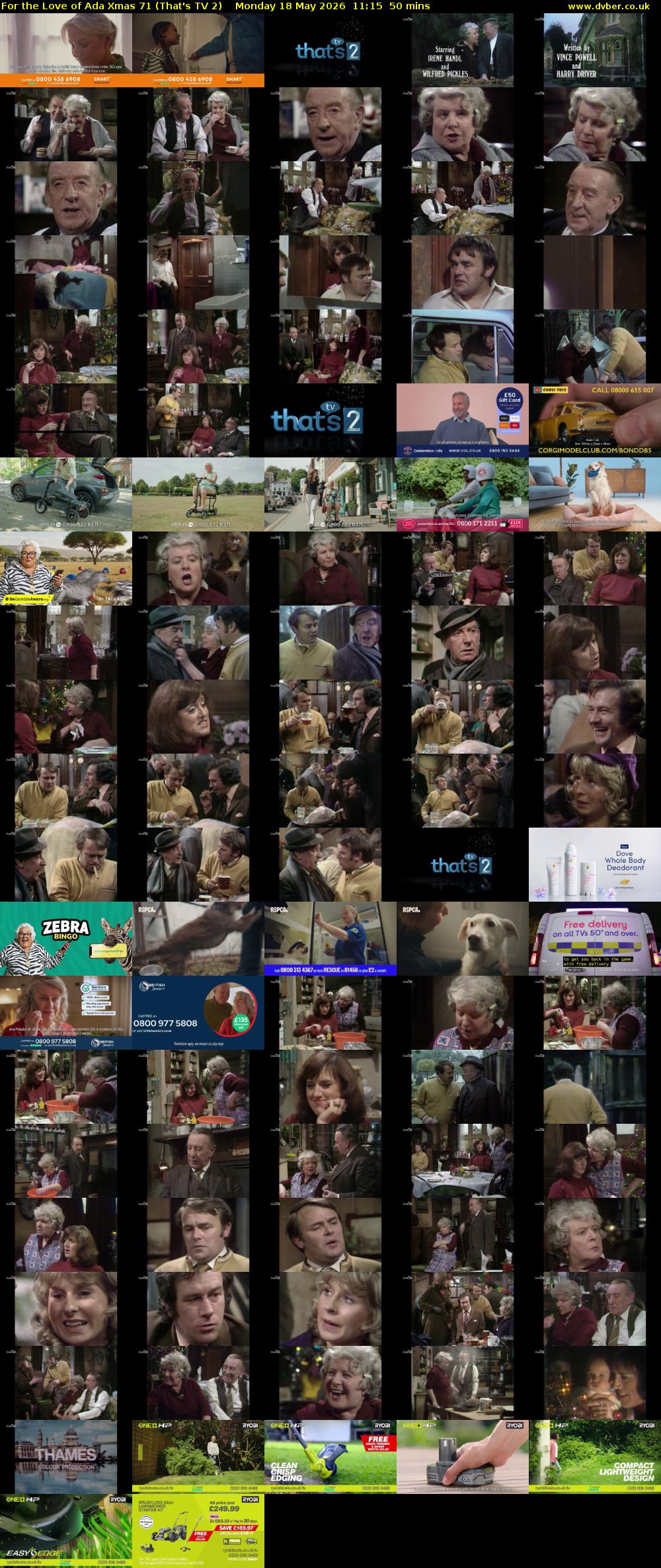 For the Love of Ada Xmas 71 (That's TV 2) Monday 18 May 2026 11:15 - 12:05