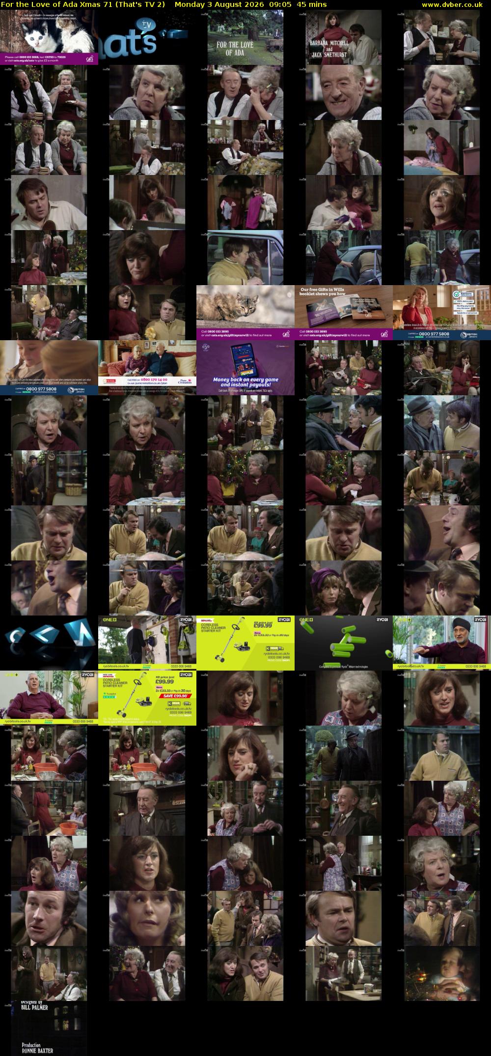 For the Love of Ada Xmas 71 (That's TV 2) Monday 3 August 2026 09:05 - 09:50
