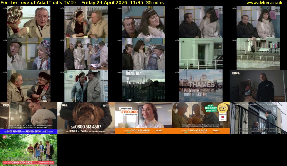 For the Love of Ada (That's TV 2) Friday 24 April 2026 11:35 - 12:10