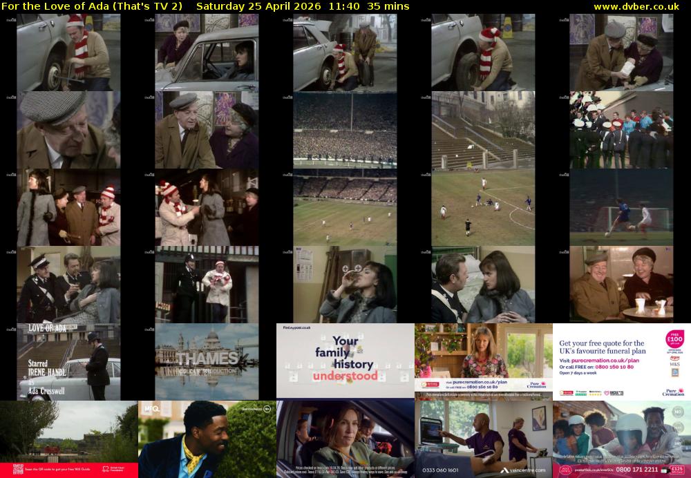 For the Love of Ada (That's TV 2) Saturday 25 April 2026 11:40 - 12:15