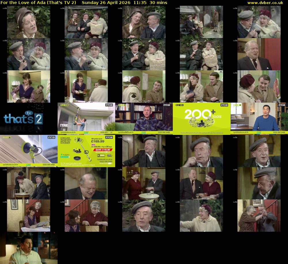 For the Love of Ada (That's TV 2) Sunday 26 April 2026 11:35 - 12:05