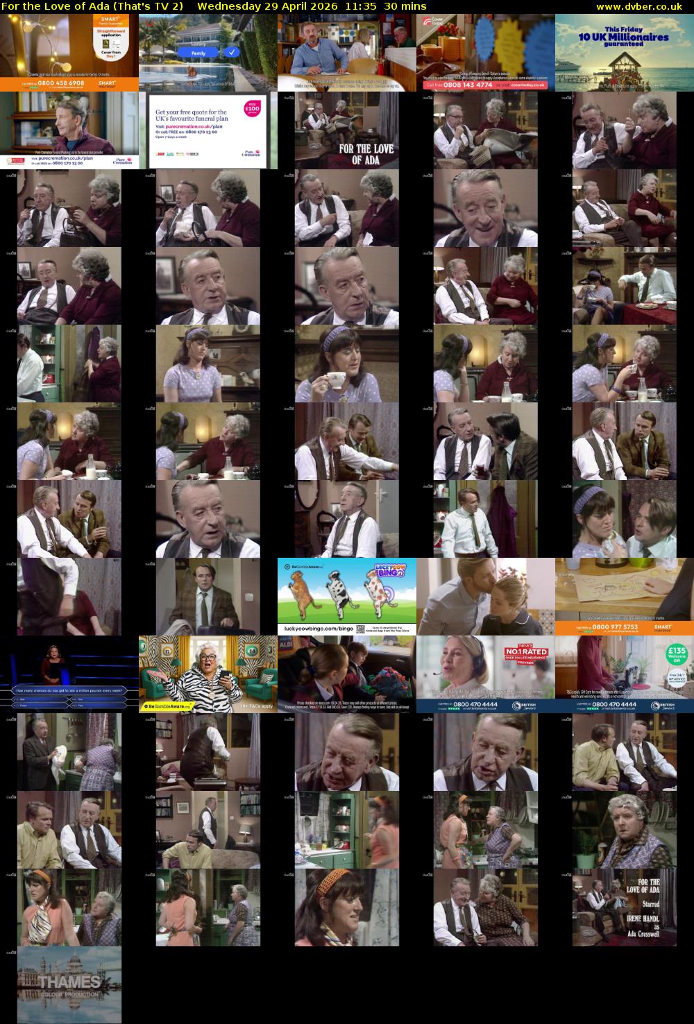 For the Love of Ada (That's TV 2) Wednesday 29 April 2026 11:35 - 12:05