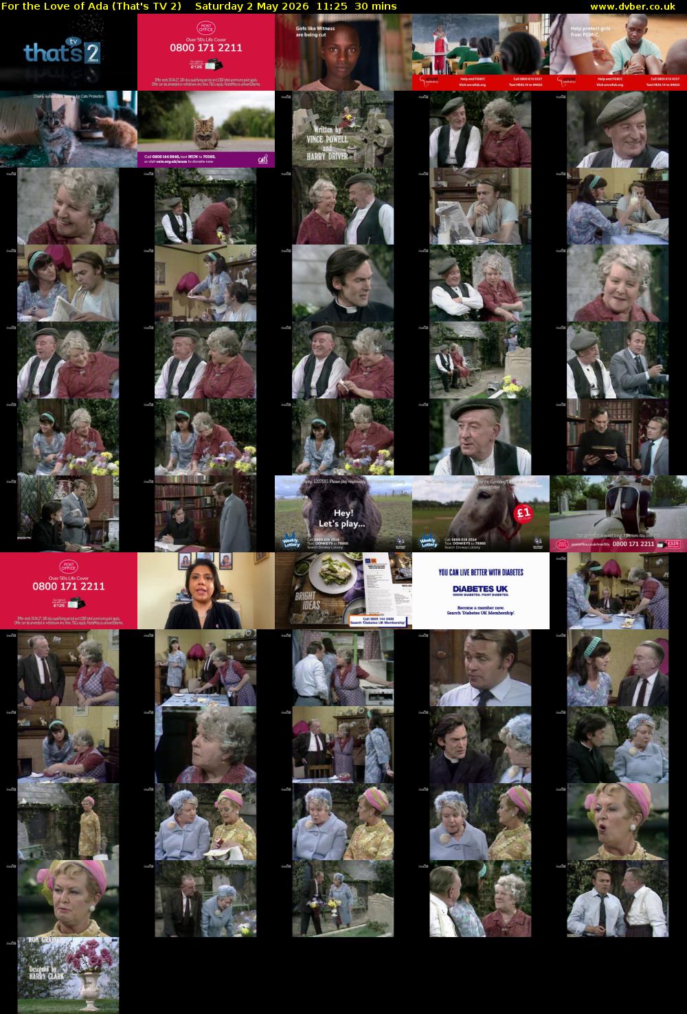 For the Love of Ada (That's TV 2) Saturday 2 May 2026 11:25 - 11:55