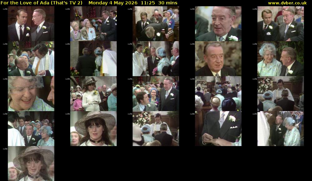 For the Love of Ada (That's TV 2) Monday 4 May 2026 11:25 - 11:55