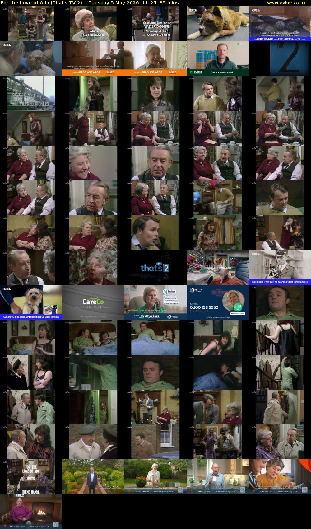 For the Love of Ada (That's TV 2) Tuesday 5 May 2026 11:25 - 12:00