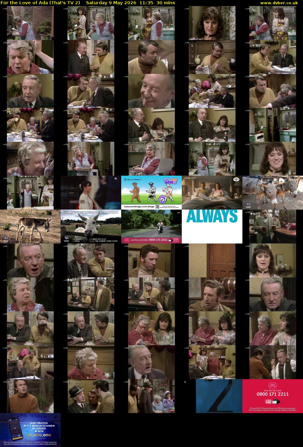 For the Love of Ada (That's TV 2) Saturday 9 May 2026 11:35 - 12:05