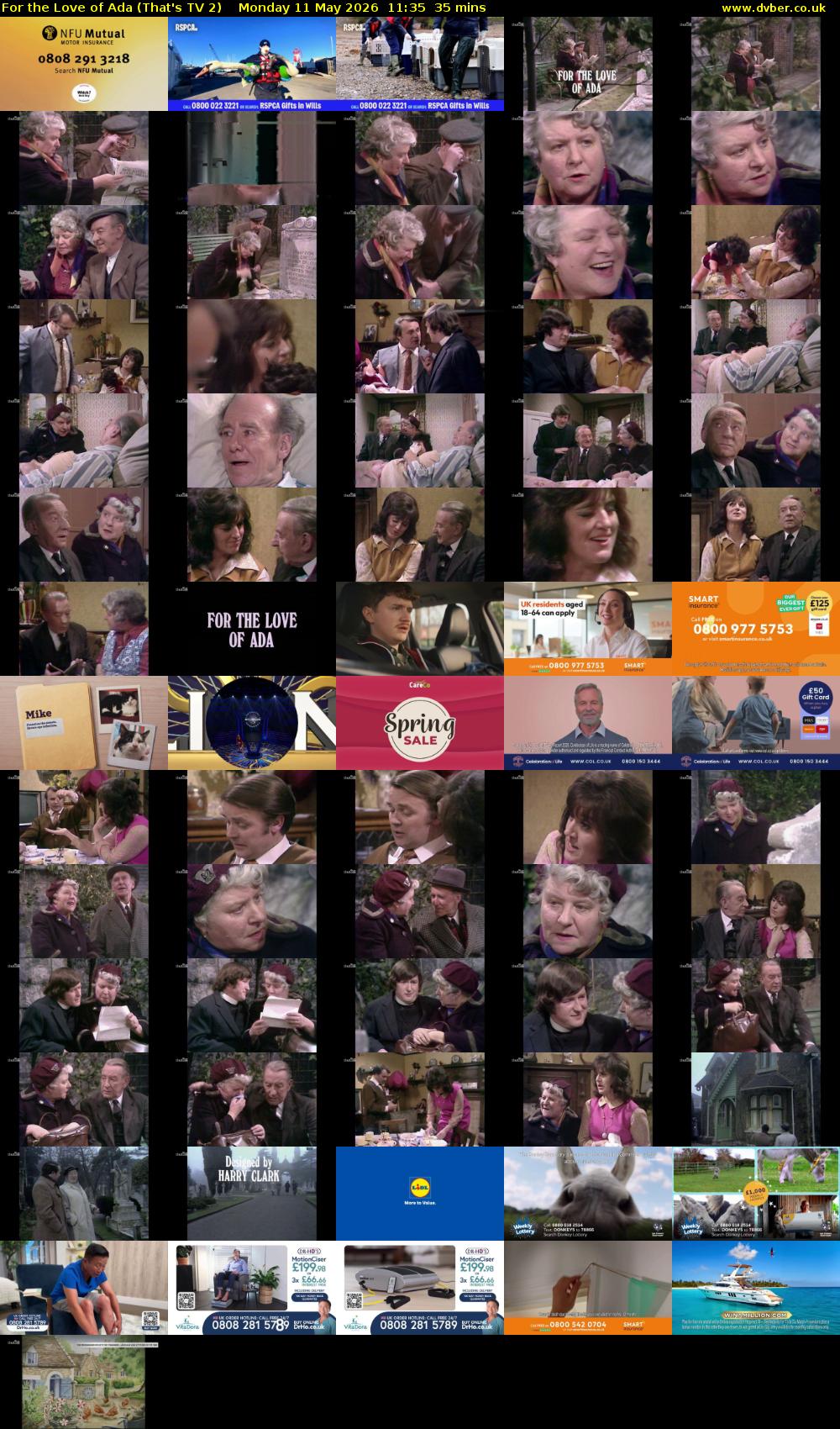For the Love of Ada (That's TV 2) Monday 11 May 2026 11:35 - 12:10