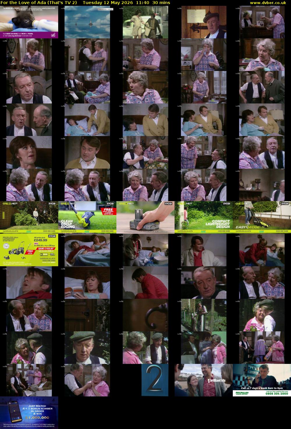 For the Love of Ada (That's TV 2) Tuesday 12 May 2026 11:40 - 12:10