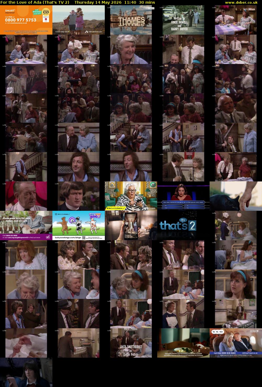 For the Love of Ada (That's TV 2) Thursday 14 May 2026 11:40 - 12:10