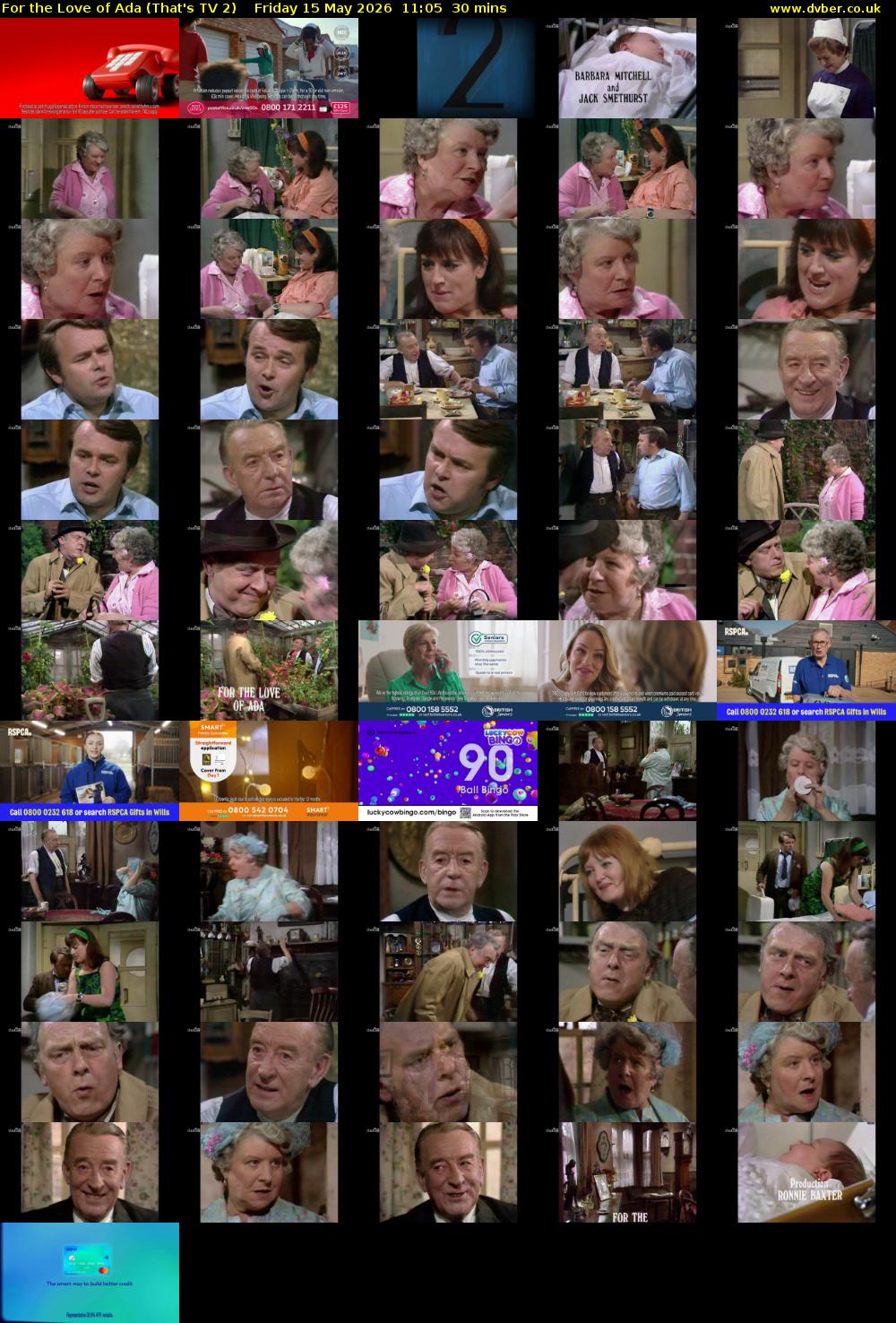 For the Love of Ada (That's TV 2) Friday 15 May 2026 11:05 - 11:35