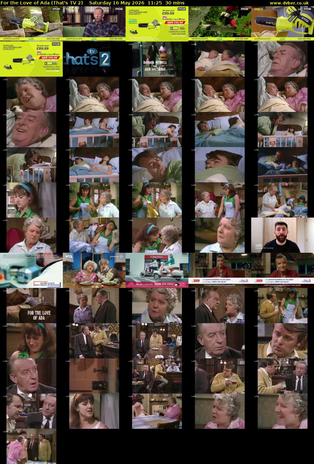 For the Love of Ada (That's TV 2) Saturday 16 May 2026 11:25 - 11:55