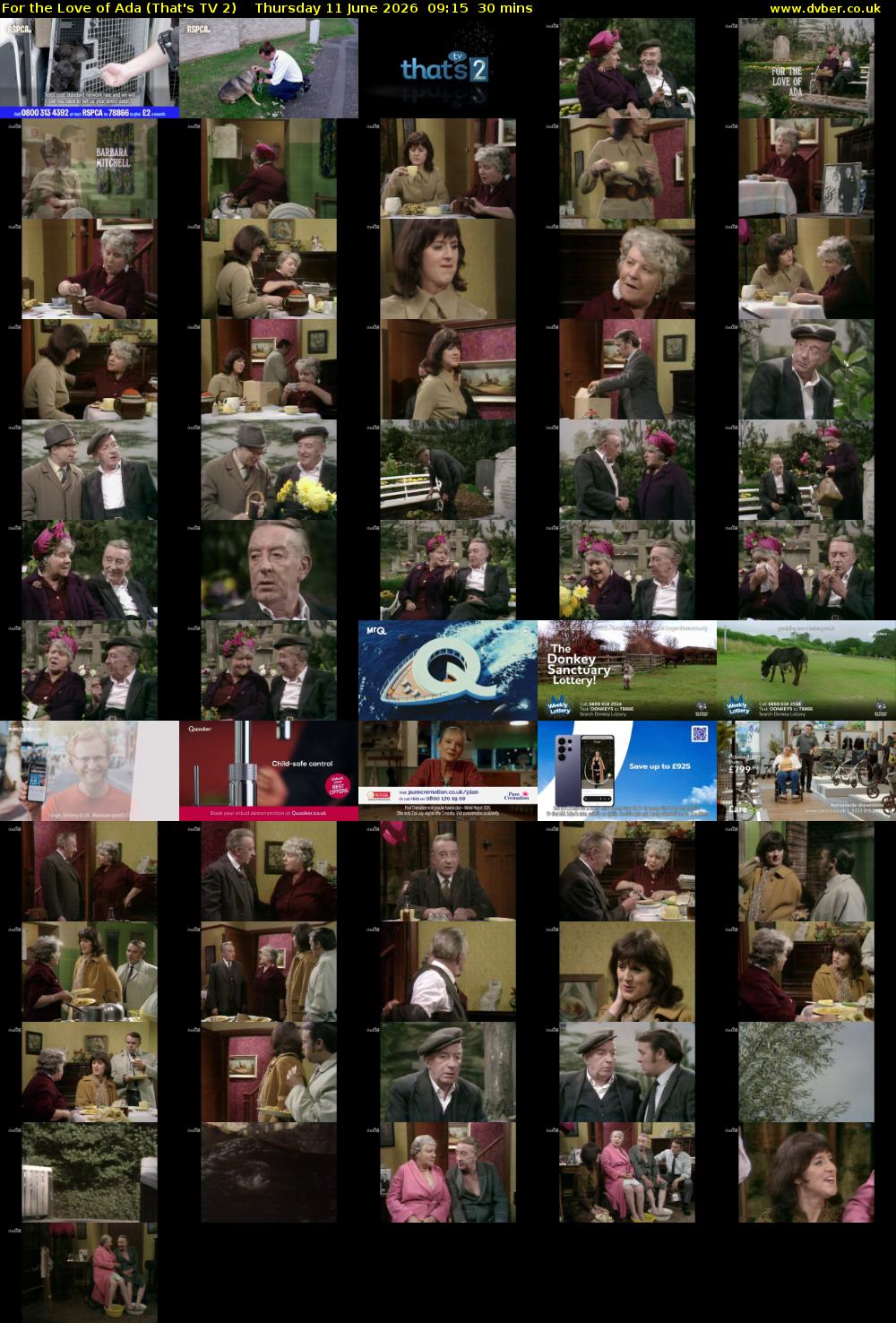 For the Love of Ada (That's TV 2) Thursday 11 June 2026 09:15 - 09:45