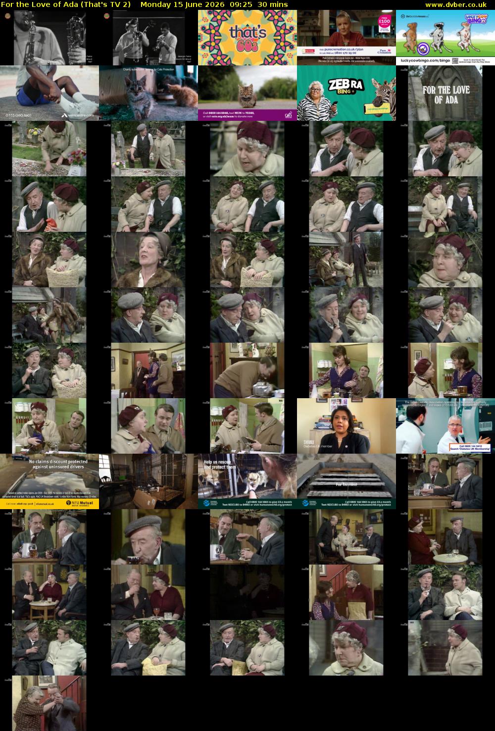 For the Love of Ada (That's TV 2) Monday 15 June 2026 09:25 - 09:55