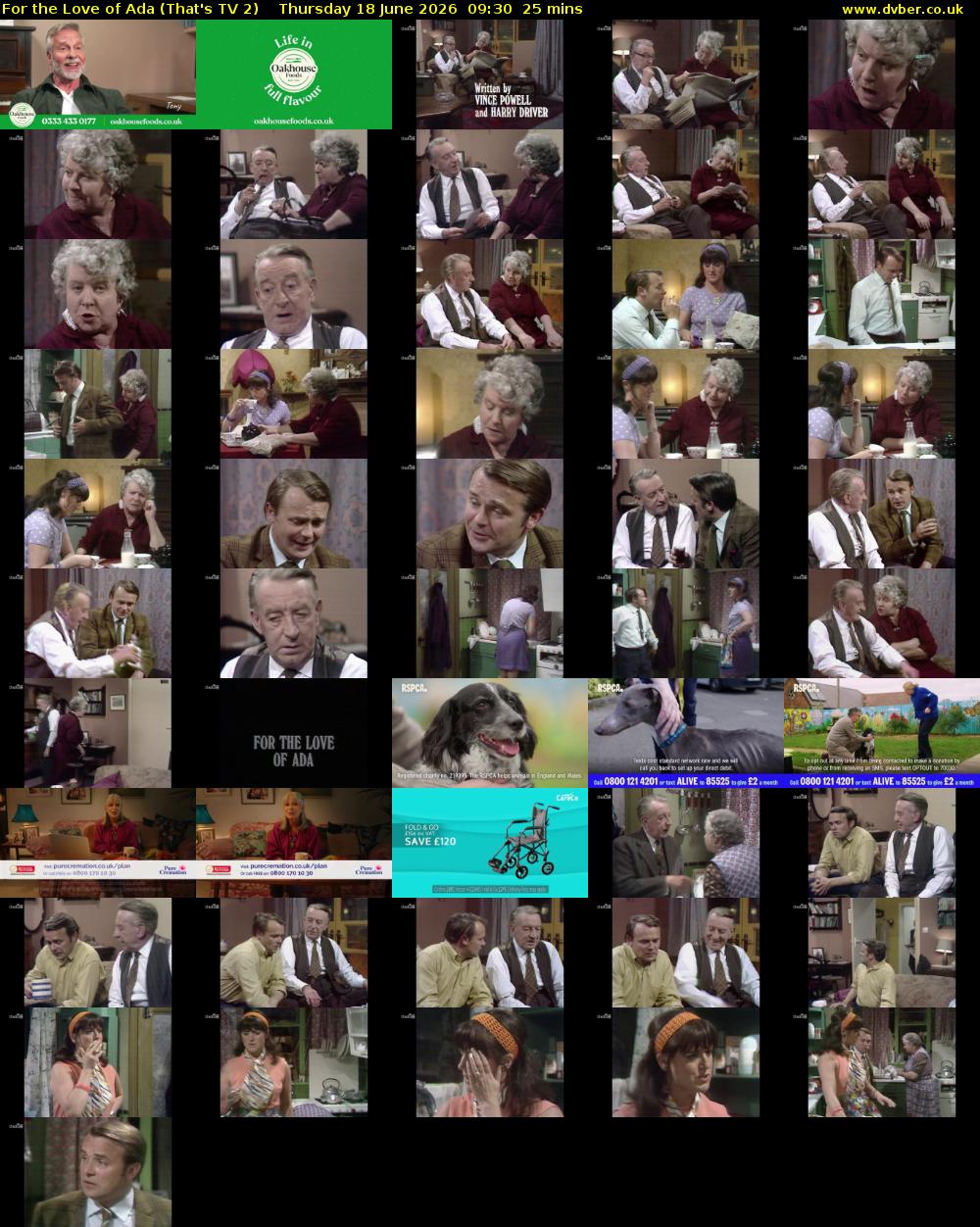 For the Love of Ada (That's TV 2) Thursday 18 June 2026 09:30 - 09:55