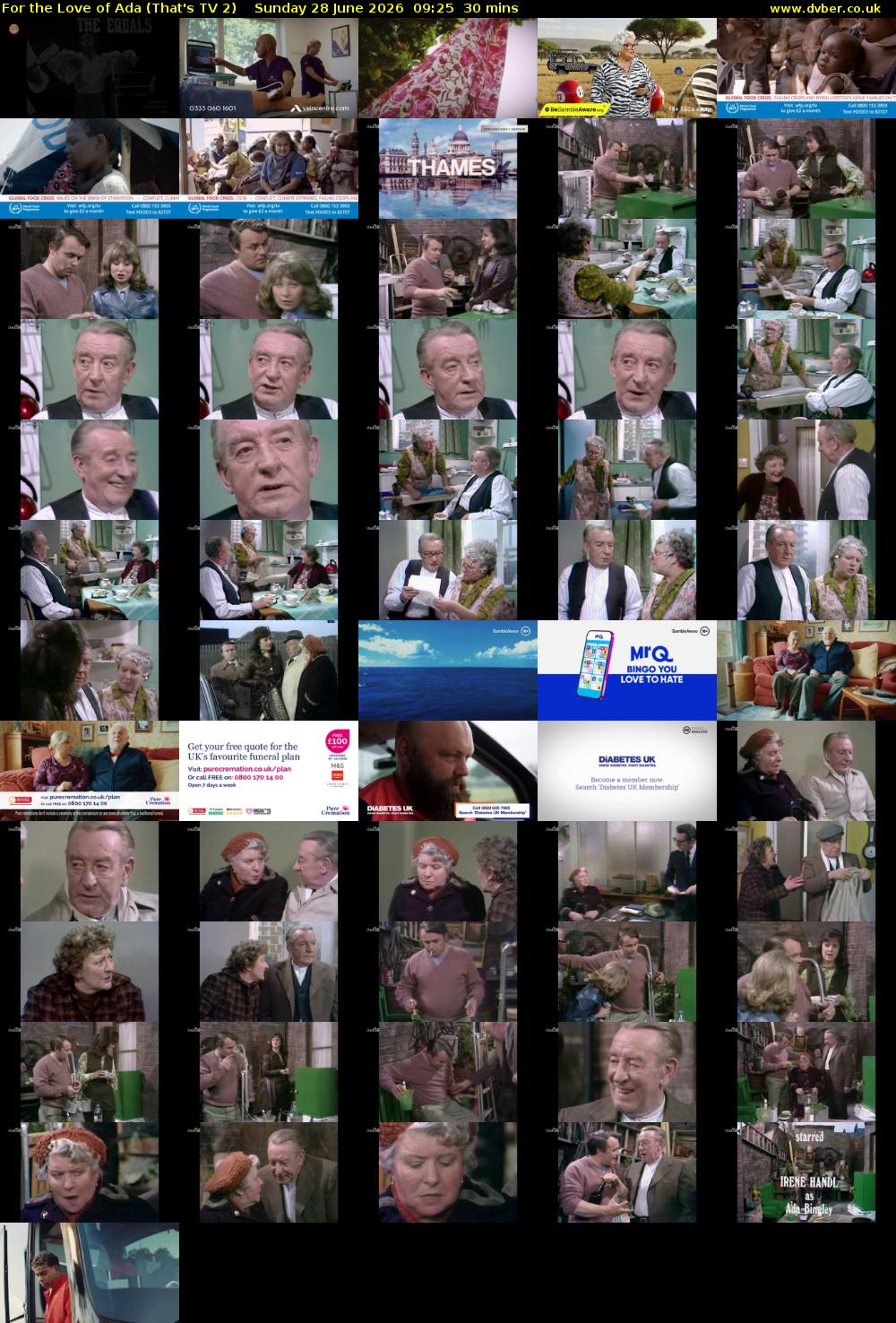 For the Love of Ada (That's TV 2) Sunday 28 June 2026 09:25 - 09:55