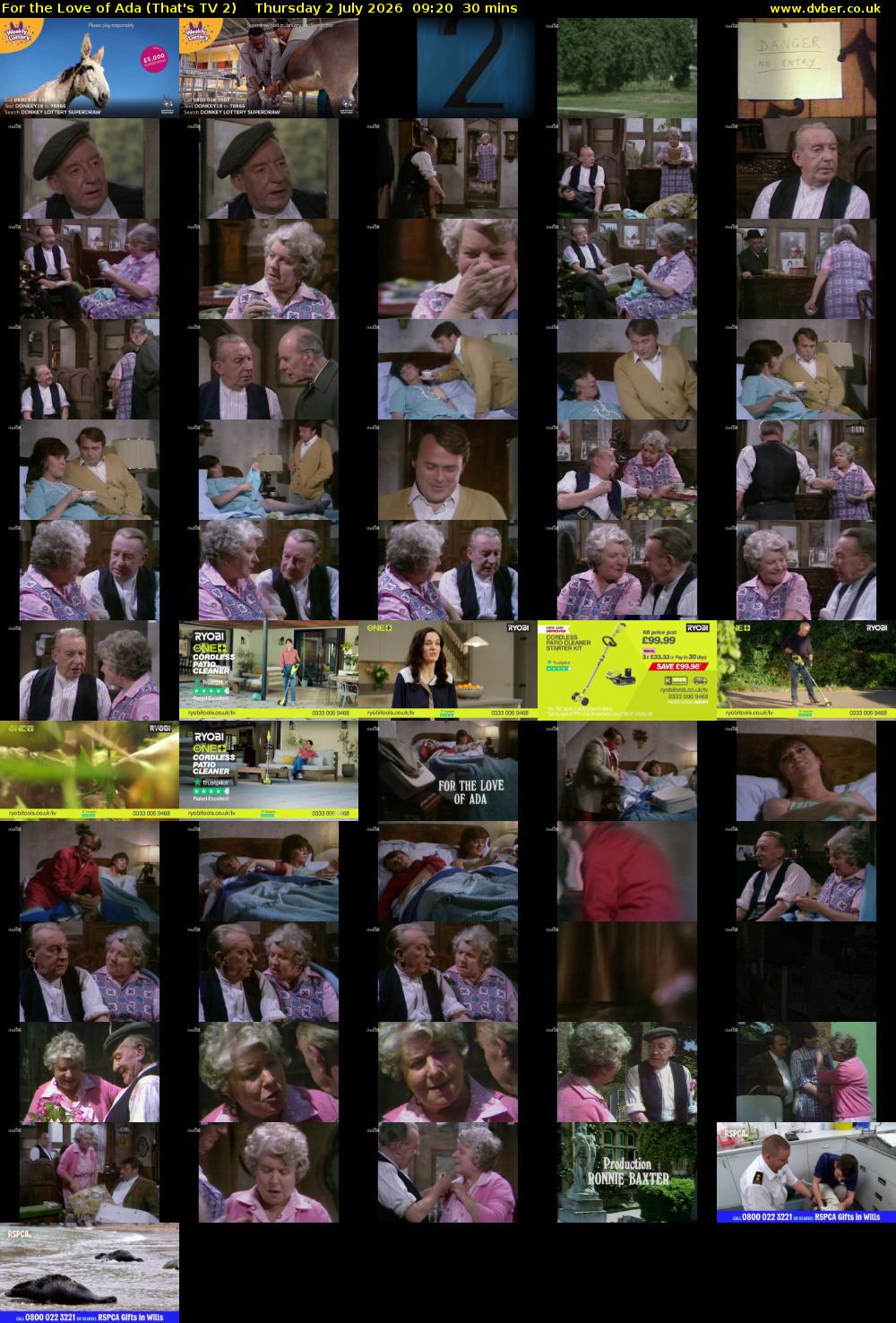 For the Love of Ada (That's TV 2) Thursday 2 July 2026 09:20 - 09:50