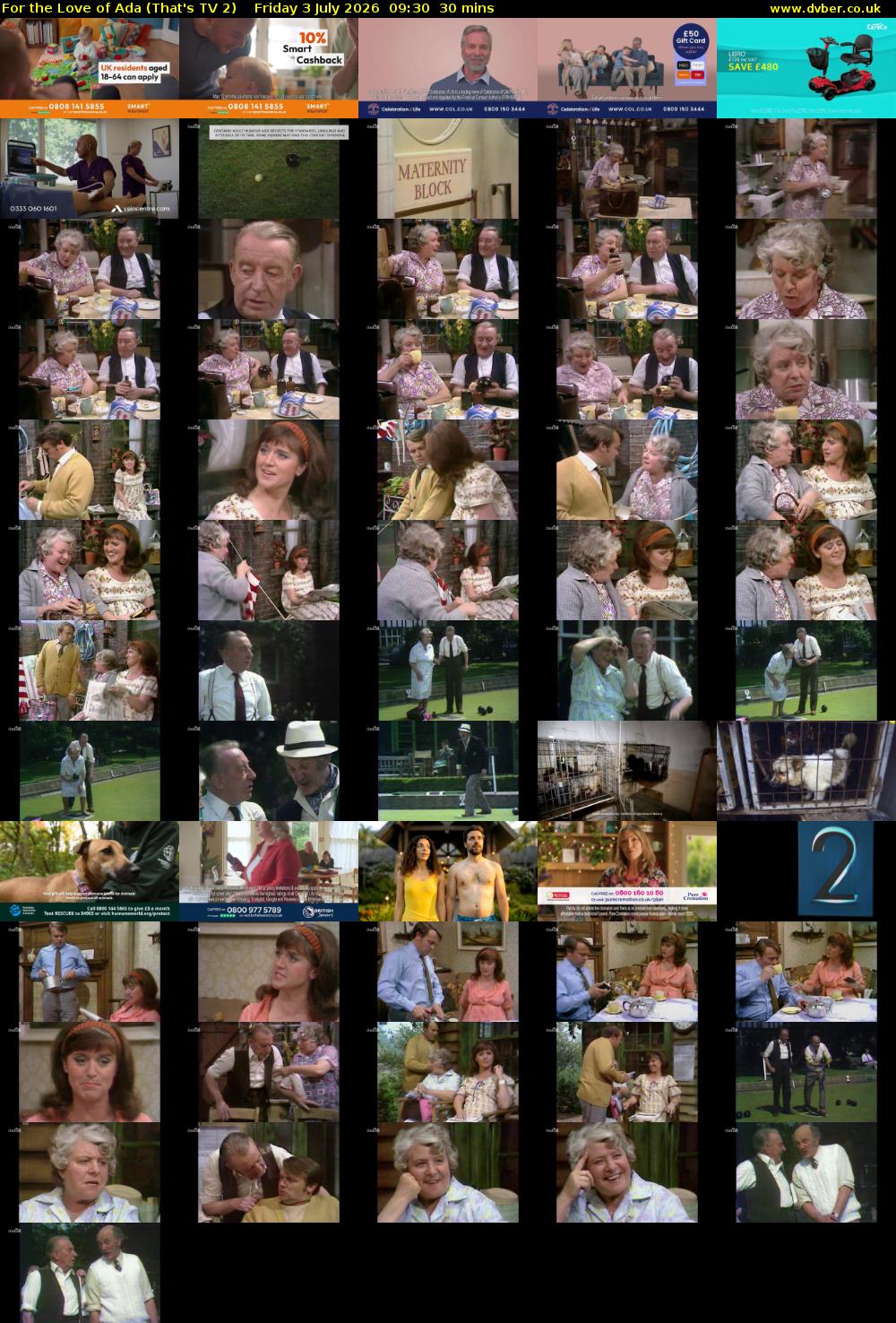 For the Love of Ada (That's TV 2) Friday 3 July 2026 09:30 - 10:00