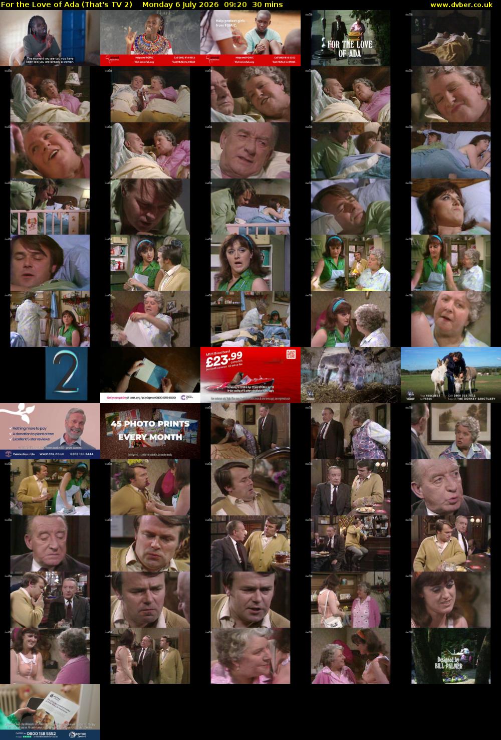 For the Love of Ada (That's TV 2) Monday 6 July 2026 09:20 - 09:50