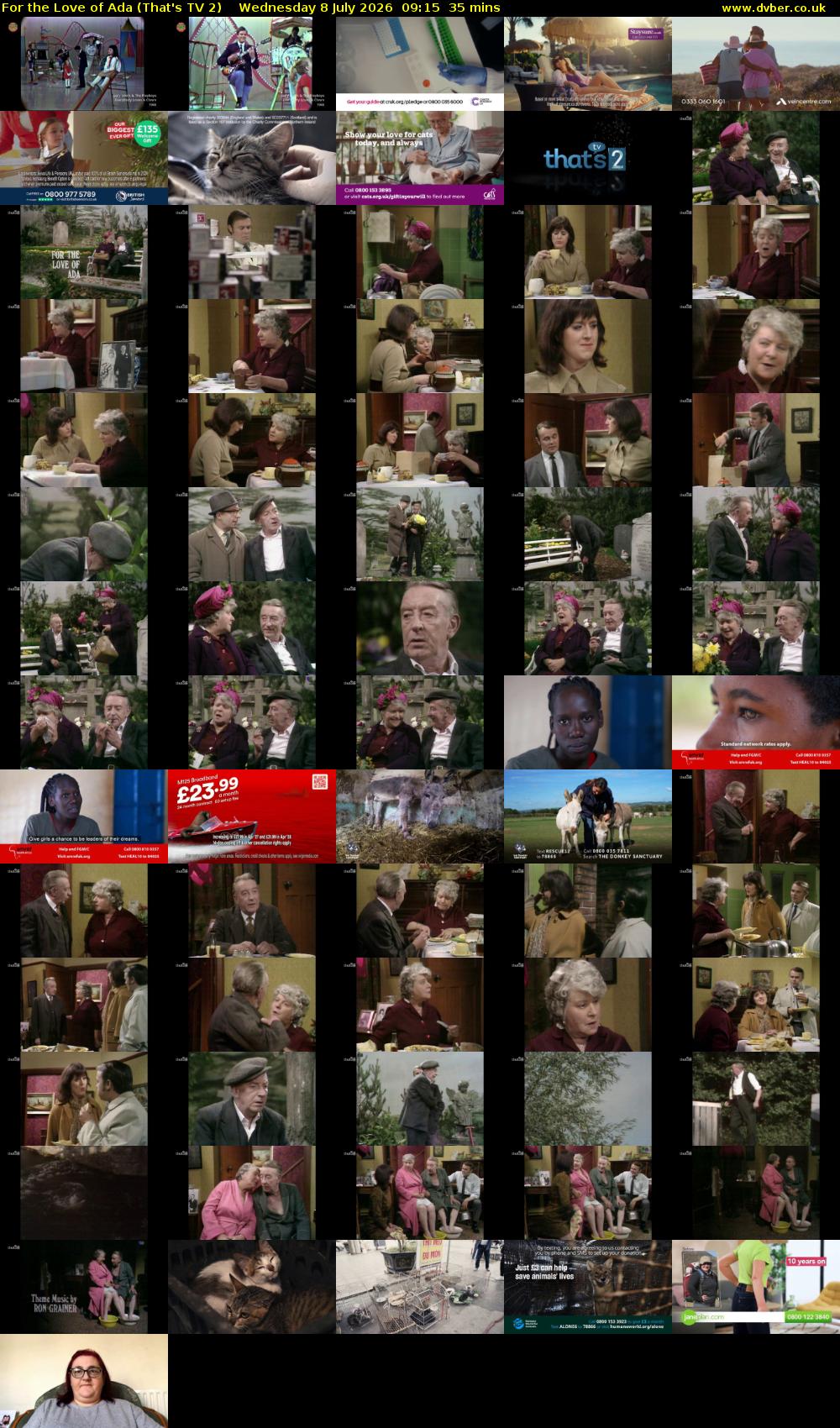 For the Love of Ada (That's TV 2) Wednesday 8 July 2026 09:15 - 09:50