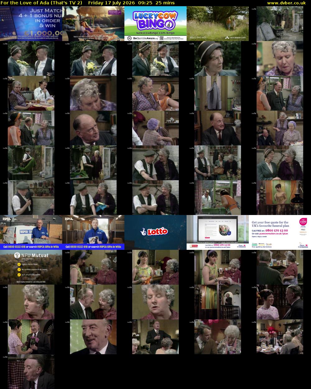 For the Love of Ada (That's TV 2) Friday 17 July 2026 09:25 - 09:50