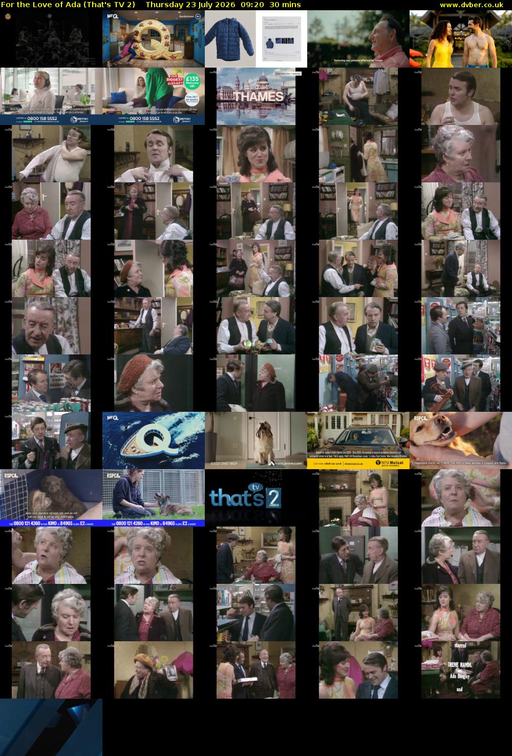 For the Love of Ada (That's TV 2) Thursday 23 July 2026 09:20 - 09:50