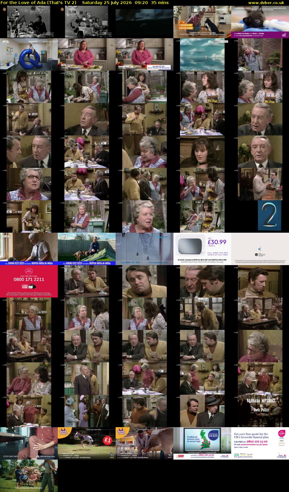 For the Love of Ada (That's TV 2) Saturday 25 July 2026 09:20 - 09:55