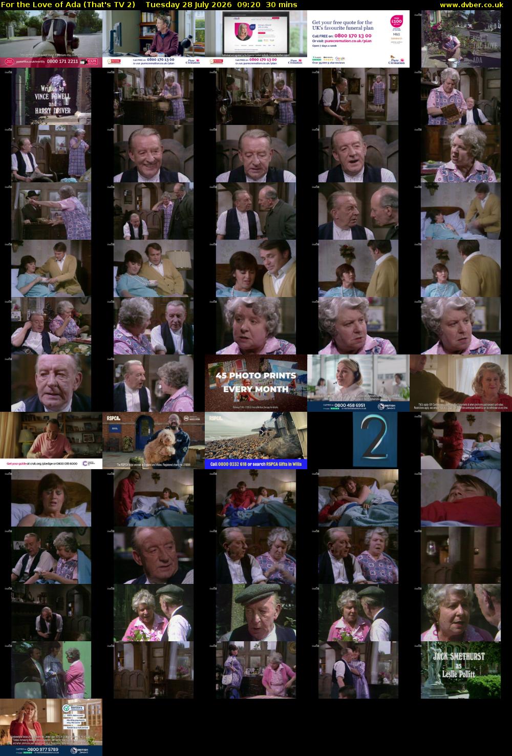 For the Love of Ada (That's TV 2) Tuesday 28 July 2026 09:20 - 09:50