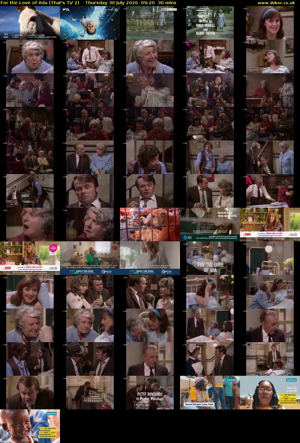 For the Love of Ada (That's TV 2) Thursday 30 July 2026 09:20 - 09:50
