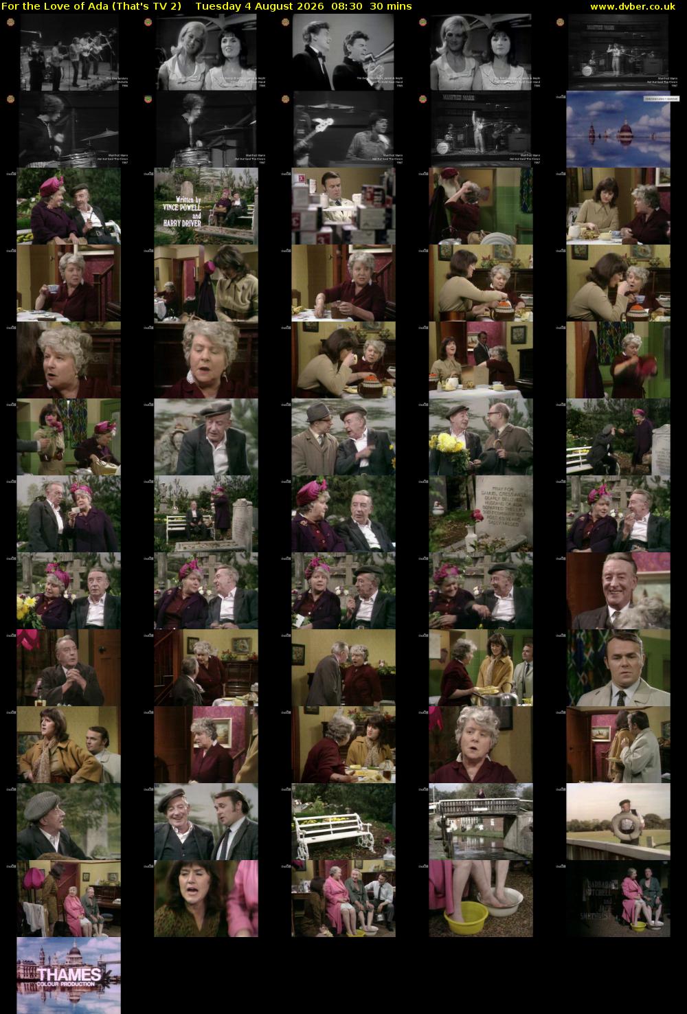 For the Love of Ada (That's TV 2) Tuesday 4 August 2026 08:30 - 09:00