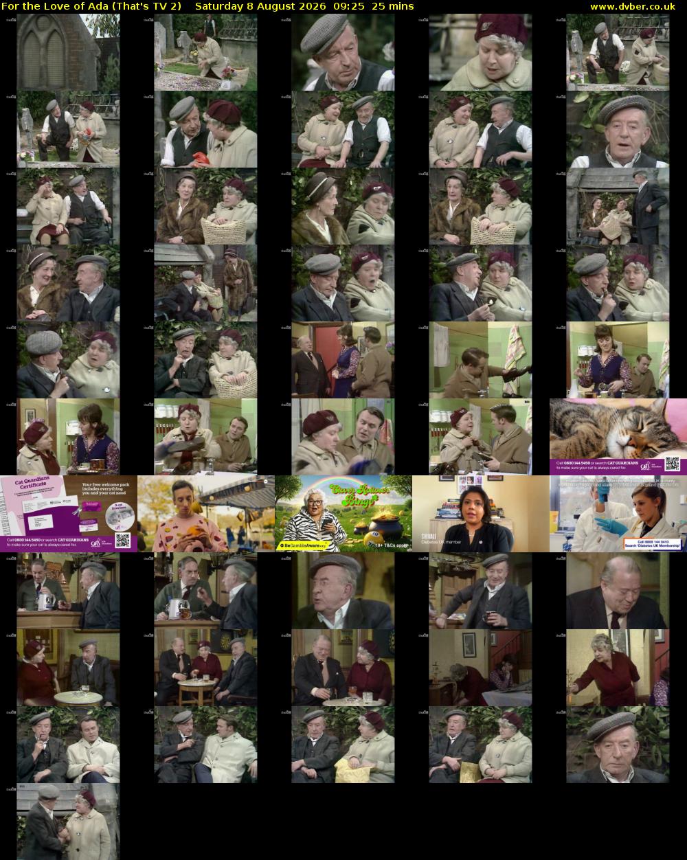 For the Love of Ada (That's TV 2) Saturday 8 August 2026 09:25 - 09:50