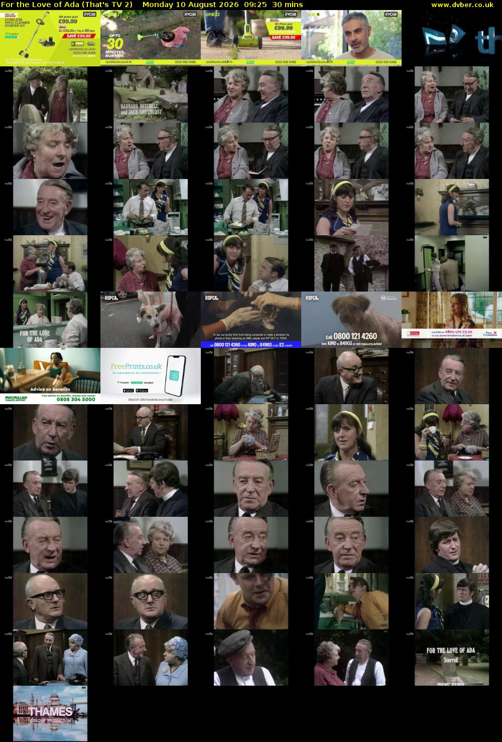 For the Love of Ada (That's TV 2) Monday 10 August 2026 09:25 - 09:55