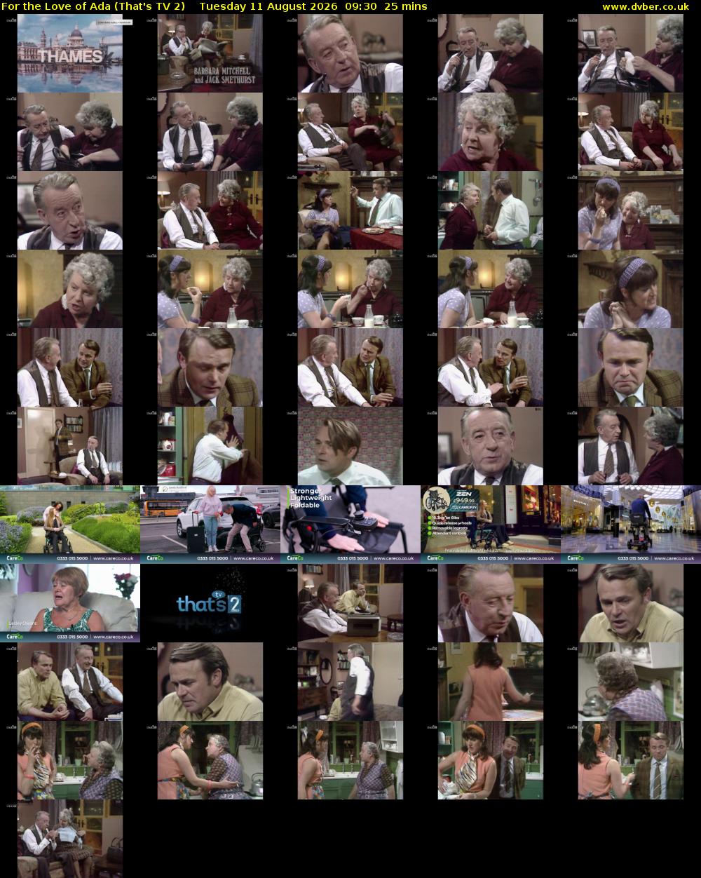 For the Love of Ada (That's TV 2) Tuesday 11 August 2026 09:30 - 09:55