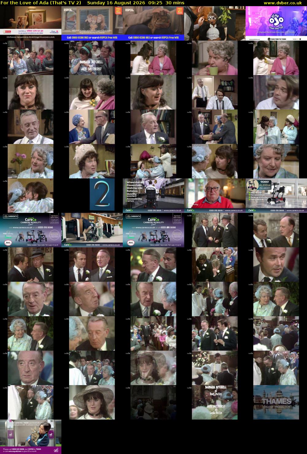 For the Love of Ada (That's TV 2) Sunday 16 August 2026 09:25 - 09:55
