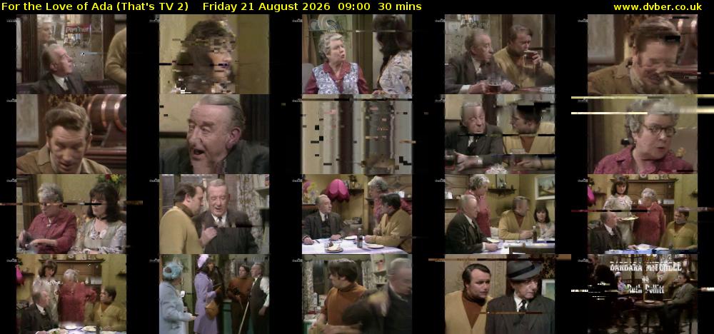 For the Love of Ada (That's TV 2) Friday 21 August 2026 09:00 - 09:30