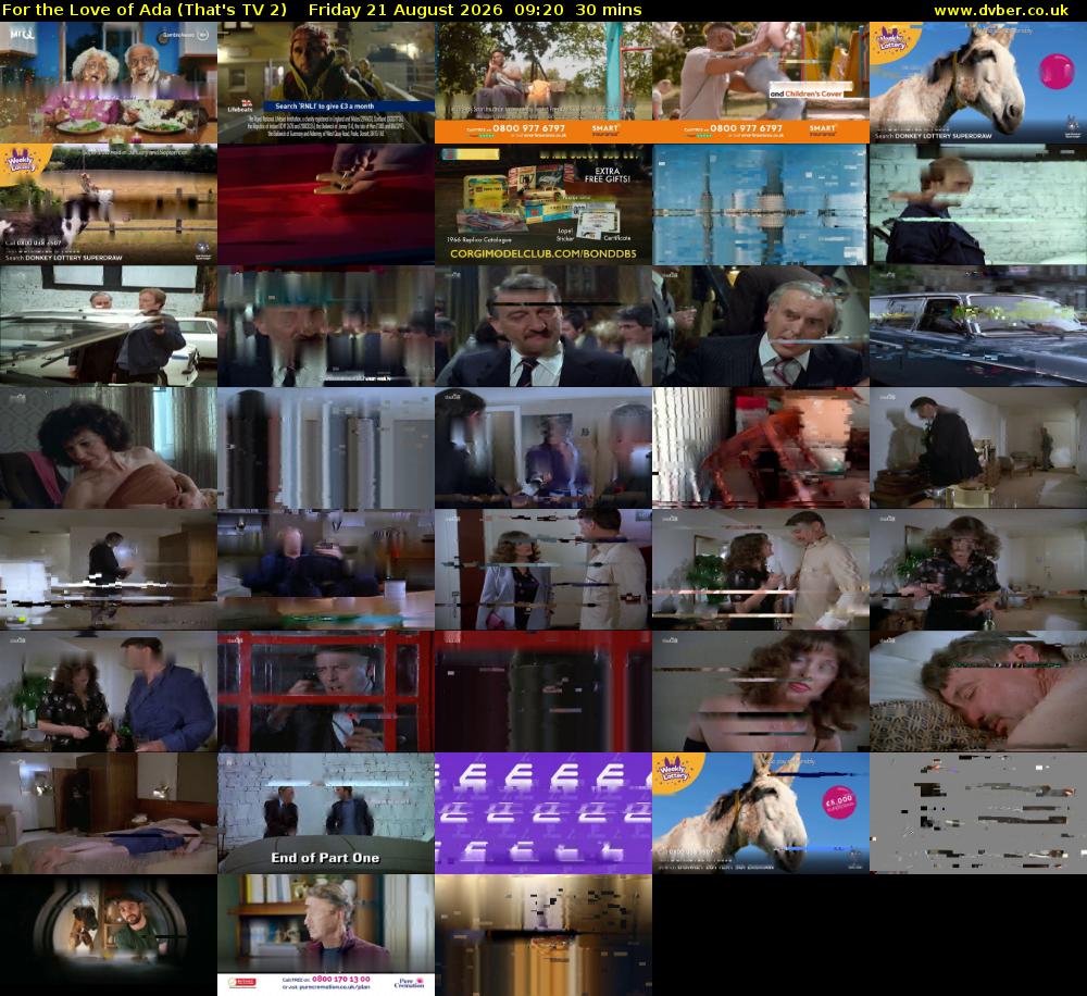 For the Love of Ada (That's TV 2) Friday 21 August 2026 09:20 - 09:50