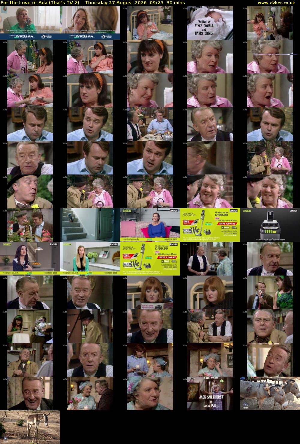 For the Love of Ada (That's TV 2) Thursday 27 August 2026 09:25 - 09:55